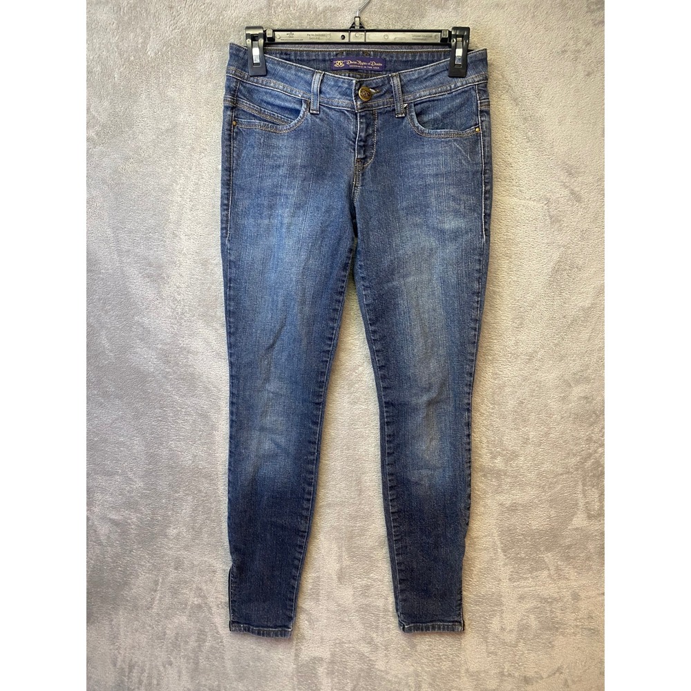 Divine Rights of Denim Skinny Jeans Womens 25 Ankle Zip Blue Medium Wash EUC